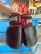 SALE Боксерські рукавиці PowerPlay 3004 Classic Чоро-червоні РІЗНА ВАГА 14 та 16 унцій, фото 4