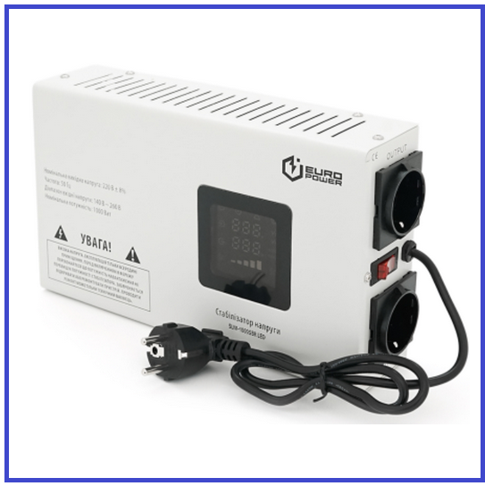 Стабілізатор напруги Europower 1000VA (700Вт) 140-270V, фото 1