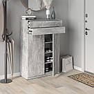 Тумба для взуття в класичному стилі з 4 полицями і 2 шухлядами Сучасна комода для взуття з ЛДСП 800 мм, фото 2