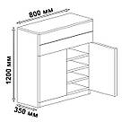 Тумба для взуття в класичному стилі з 4 полицями і 2 шухлядами Сучасна комода для взуття з ЛДСП 800 мм, фото 7