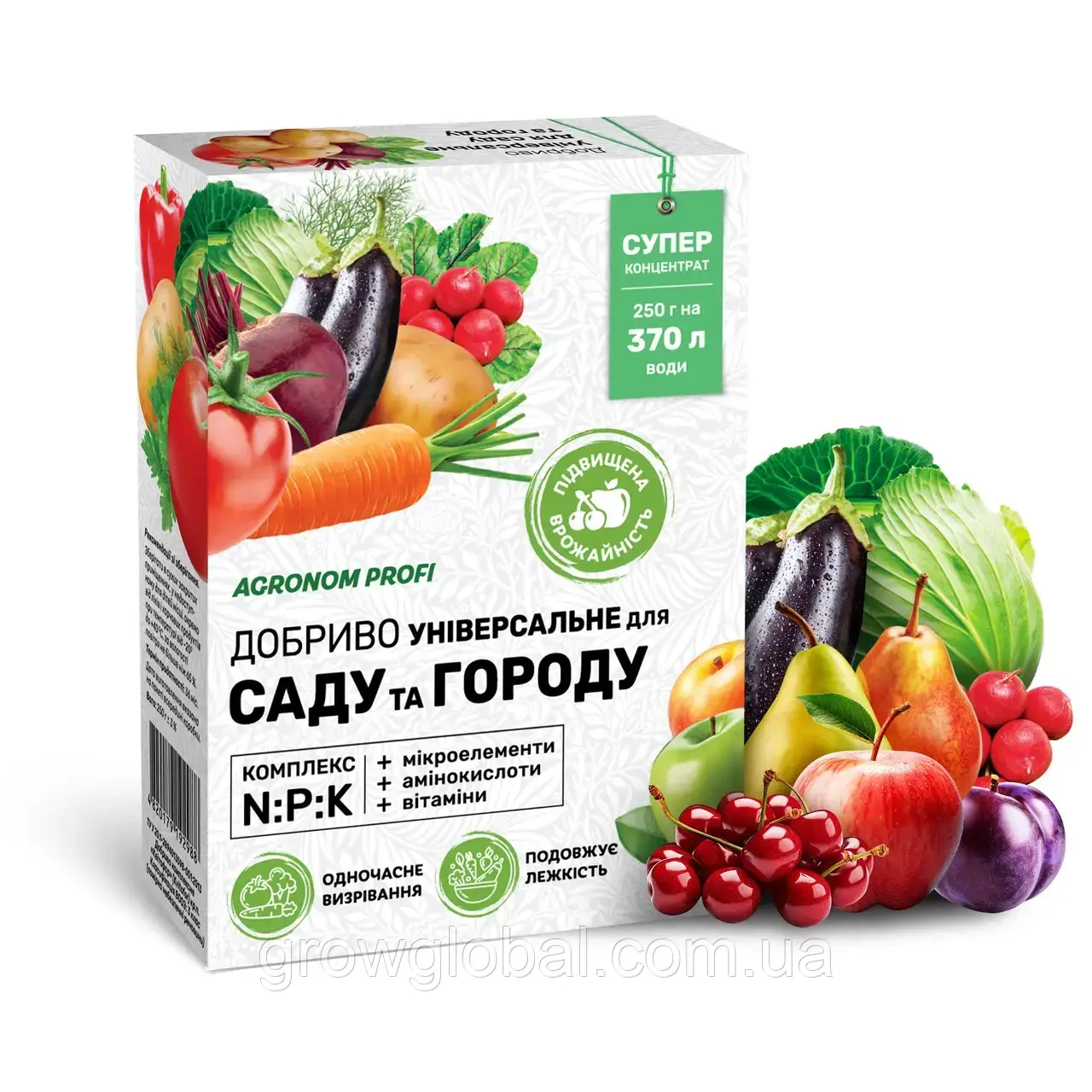 Добриво для саду та городу універсальне 250 г "Агроном Профі", мінеральне комплексне