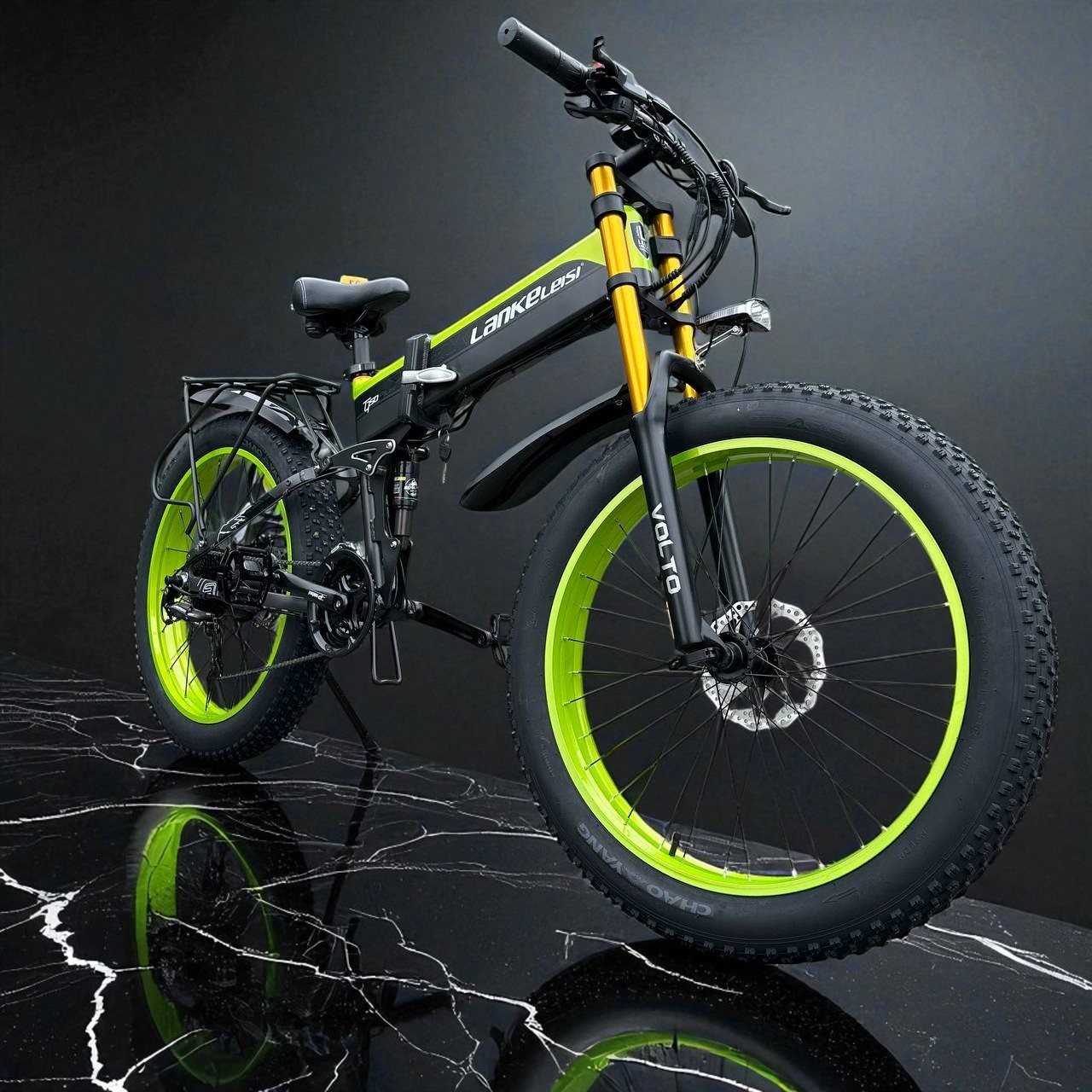 Електровелосипед VOLTO Lankeleisi XT750 Plus 1000W 17.5Ah Алюмінієвий Салатовий, фото 1