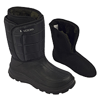 Зимові чоловічі дутики знімний носок на липучці з хутром підошва ЕВА спецвзуття Verona Верона чорні розмір 40-46