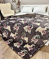 Ковдратепла євро на еко хутрі 200х220 Мопси