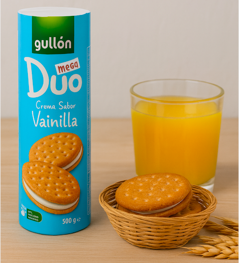 Печиво Gullon Mega Duo з ванільним кремом 500 гр. Іспанія, фото 1