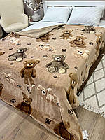 Ковдратепла полуторна на еко хутрі 150х210 Ведмедики