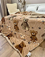 Ковдратепла євро на еко хутрі 200х220 Ведмедики