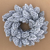 Вінок новорічний різдвяний Elegant зі штучної хвої d-40 см засніжений