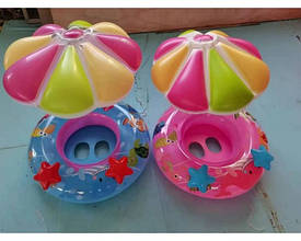 Надувний круг із парасолькою блакитний рожевий, 78 см SW-6 YU227