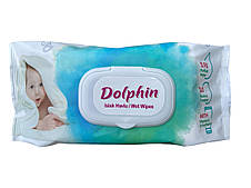 Серветки вологі Dolphin Дитячі 72 шт вологі серветки для дітей освіжаючі серветки універсальні серветки