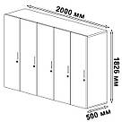 П'ятидверна розпашні шафа з ДСП для одягу Шафки для роздягальні спортивної на 5 секцій з замком 200 см, фото 7