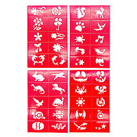 Набір трафаретів для гриму, блиск тату, глітер тату - TRF-03 - Love & Celebration