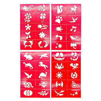 Трафарети для гриму "Love & Celebration" глітер тату / блиск тату - TRF-03