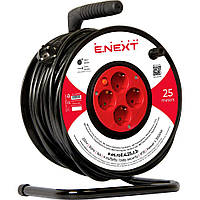 Подовжувач барабанного типу, на котушці e.es.roll.4.25.z.b. із заземленням, 25 метрів, baby protect,