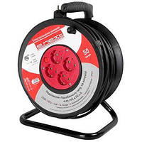 Подовжувач барабанного типу, на котушці e.es.roll.4.50.z.b. із заземленням, 50 метрів, baby protect,