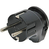 Вилка побутова e.plug.angle.008.16, із заземленням, 16 А кутова чорна