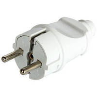 Вилка побутова e.plug.straight.003.16, із заземленням, 16 А пряма біла