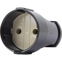 Розетка побутова переносна e.socket.001.10.black, без заземлення, 10 А чорна