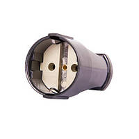 Розетка побутова переносна e.socket.003.16.black, із заземленням, 16 А чорна