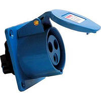 Розетка силова врізна e.socket.pro.3.32.wall, 2P+PE, 230 В, IP44, 32А (423)