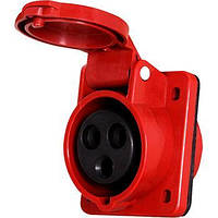 Розетка силова врізна e.socket.pro.4.16.wall, 3P+PE, 380 В, IP44, 16А (414)