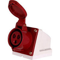 Розетка силова стаціонарна e.socket.pro.3.16, 2P+PE, 230 В, IP44, 16 А (113)