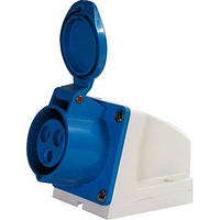 Розетка силова стаціонарна e.socket.pro.3.32, 2P+PE, 230 В, IP44, 32 А (123)