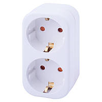 Трійник побутовий e.socket.002.16.3, 2 гнізда, 2P+PE, 16 А, із заземленням