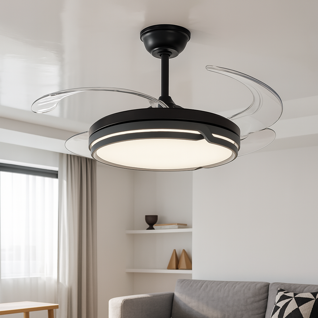 Люстра вентилятор Лед Levistella 80 W  м² колір Чорний LVS5209