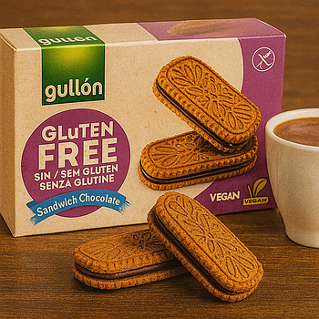 Печиво-сендвіч з шоколадною начинкою без глютену Gullon gluten free 225g. Іспанія
