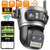 Wi-Fi 20Мп камера з автоспостереженням, зумом 10X, нічним баченням, мікрофоном, IP66, O-KAM Pro