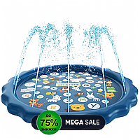 Водяний килимок-фонтан "Райдуга" 170 см/Надувний килимок із водою/ Міні басейн із фонтаном