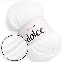 YarnArt Dolce Білий №741 плюшева пряжа