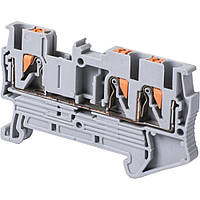 Клемна колодка набірна на DIN-рейку e.tc.din.spring.2,5.1-2, 3-контакта