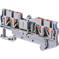 Клемна колодка набірна на DIN-рейку e.tc.din.spring.2,5.2-2, 4-контакта