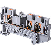 Клемна колодка набірна на DIN-рейку e.tc.din.spring.4.1-2, 3-контакта