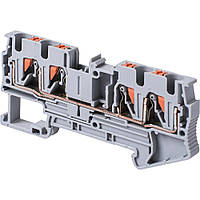 Клемна колодка набірна на DIN-рейку e.tc.din.spring.4.2-2, 4-контакта