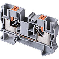 Клемна колодка набірна на DIN-рейку до 10 мм2 e.tc.din.spring.10, сіра, без кришки