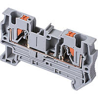 Клемна колодка набірна на DIN-рейку до 4 мм2 e.tc.din.spring.4, сіра, без кришки