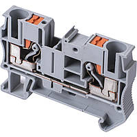 Клемна колодка набірна на DIN-рейку до 6 мм2 e.tc.din.spring.6, сіра, без кришки
