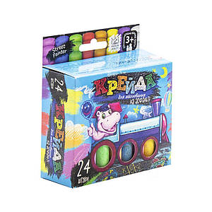 Мел для малювання на асфальті 24 шт., тонкий Danko Toys