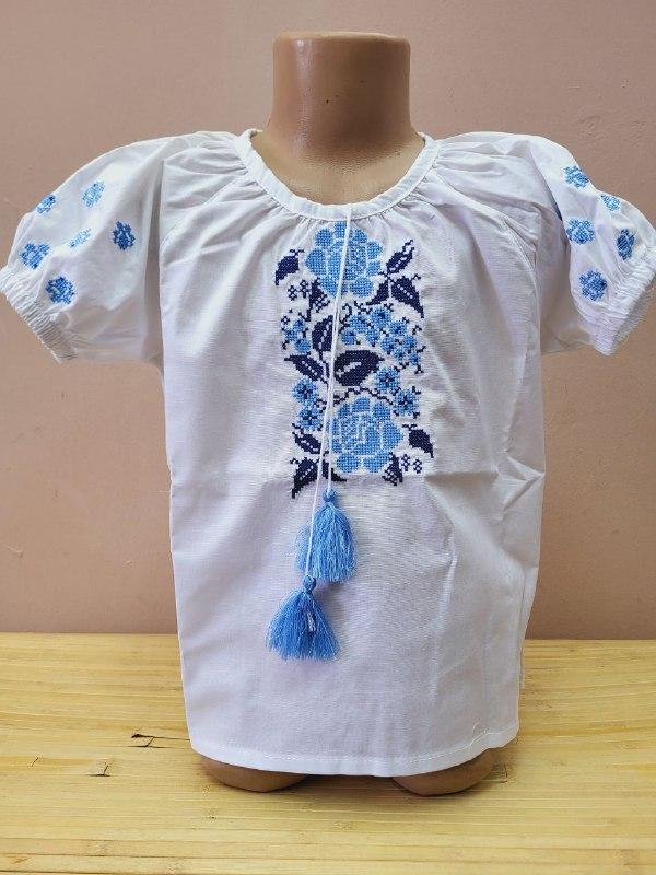 Вишиванка з коротким рукавом для дівчаток р.140/158; Гурт. Україна, фото 1
