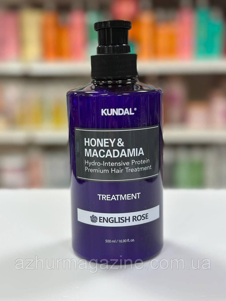 Кондиціонер-маска для пошкодженого волосся "Англійська Троянда" Kundal Honey & Macadamia Protein Hair Treatment English Rose 500ml