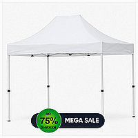Розсувний намет 3х3м, білий каркас, Білий / Розкладний тент для торгівлі/Палка-тент
