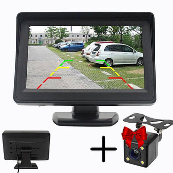 Автомобільний Дисплей LCD 4,3'' + Подарунок Камера заднього виду CAR CAM 707 / Кольоровий автомонітор / Дисплей для автомобіля