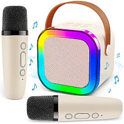 Дитяче караоке з 2-ма мікрофонами К12, 10Вт / Портативна колонка-караоке / Bluetooth колонка