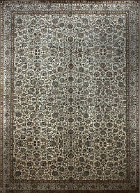 Шовковий килим ручна робота JIN-24x24-Allover-Cream-Blue