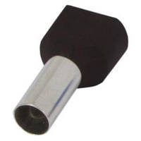 Наконечник втулковий на 2 дроти e.terminal.stand.te.2.1.5.black 2x1,5 мм2, чорний, 100 шт.