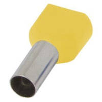 Наконечник втулковий на 2 дроти e.terminal.stand.te.2.1.5.yellow 2x1,5 мм2, жовтий, 100 шт.