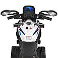 Дитячий електромотоцикл BMW (чорний колір) 12V з музикою, світлом, EVA колесами, від 3 до 8 років, фото 2